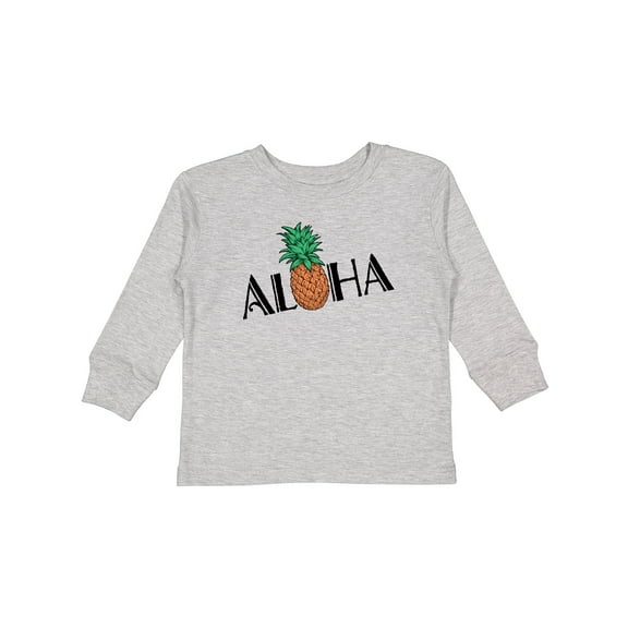 Inktastic Aloha with Pineapple Boys or Girls Long Sleeve Toddler T-Shirt
