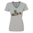 thumbnail image 1 of Inktastic Aloha- with Pineapple Women's V-Neck T-Shirt, 1 of 5