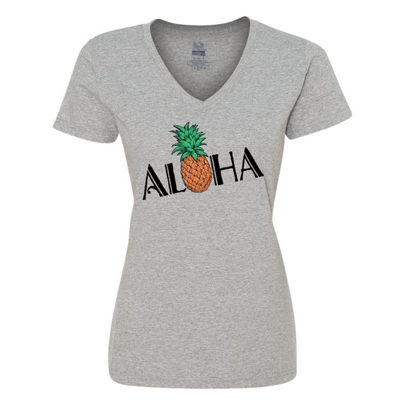 Inktastic Aloha- with Pineapple Women's V-Neck T-Shirt