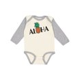 thumbnail image 1 of Inktastic Aloha- with pineapple Boys or Girls Long Sleeve Baby Bodysuit, 1 of 5