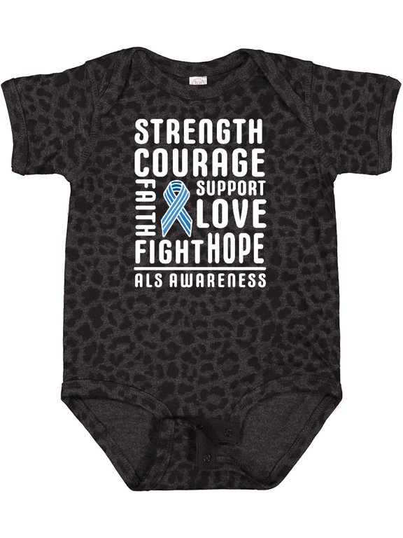 ALS Awareness Strength Courage Support Boys or Girls Baby Bodysuit