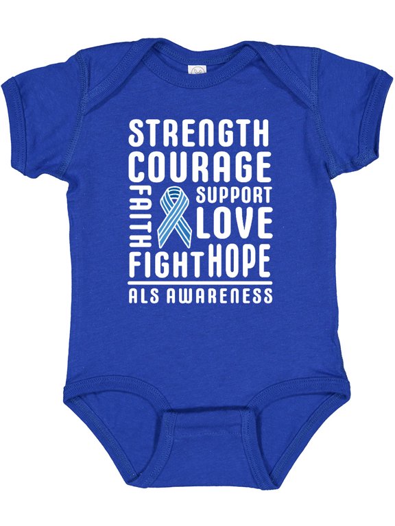 ALS Awareness Strength Courage Support Boys or Girls Baby Bodysuit
