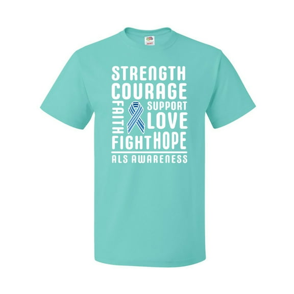 Inktastic ALS Awareness Strength Courage Support T-Shirt