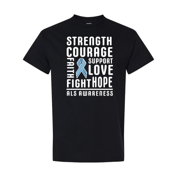 Inktastic ALS Awareness Strength Courage Support T-Shirt