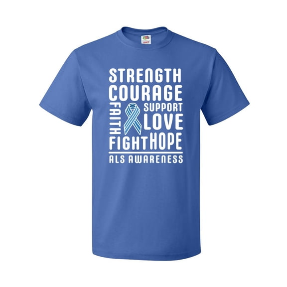 Inktastic Als Awareness Strength Courage Support T-Shirt