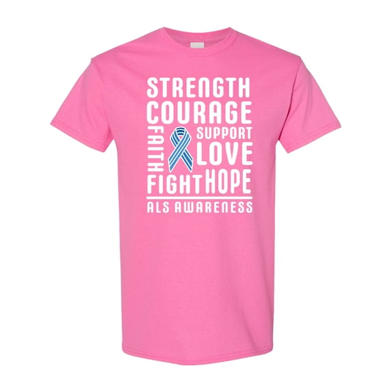 Inktastic ALS Awareness Strength Courage Support T-Shirt