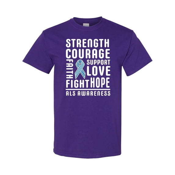 Inktastic ALS Awareness Strength Courage Support T-Shirt
