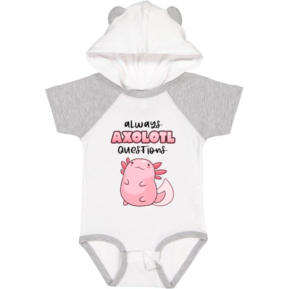 Inktastic Always Axolotl Questions Cute Curious Axolotl Boys or Girls Baby Bodysuit