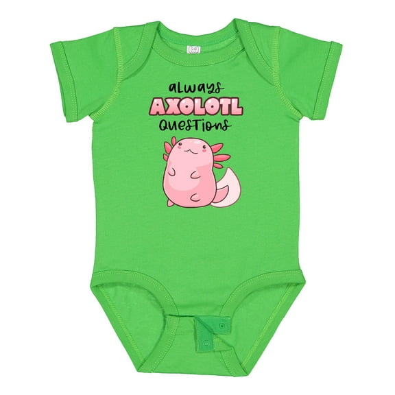 Inktastic Always Axolotl Questions Cute Curious Axolotl Boys or Girls Baby Bodysuit