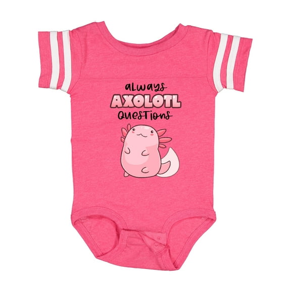 Inktastic Always Axolotl Questions Cute Curious Axolotl Boys or Girls Baby Bodysuit