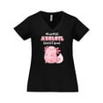 thumbnail image 1 of Inktastic Always Axolotl Questions Cute Curious Axolotl Women's Plus Size V-Neck T-Shirt, 1 of 5