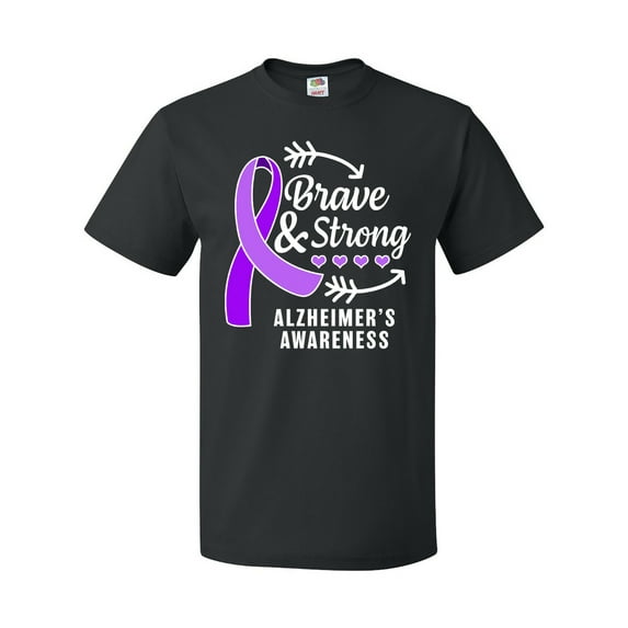 Inktastic Alzheimer's Awareness Brave and Strong T-Shirt
