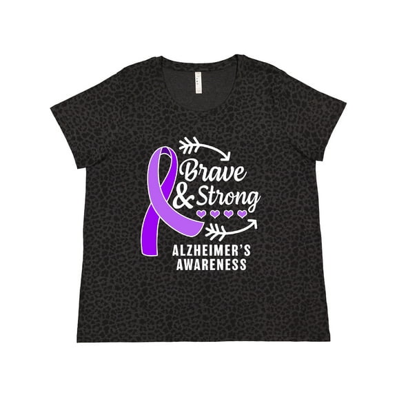 Inktastic Alzheimer's Awareness Brave and Strong Women's Plus Size T-Shirt