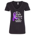 thumbnail image 1 of Inktastic Alzheimer's Awareness Brave and Strong Women's V-Neck T-Shirt, 1 of 5