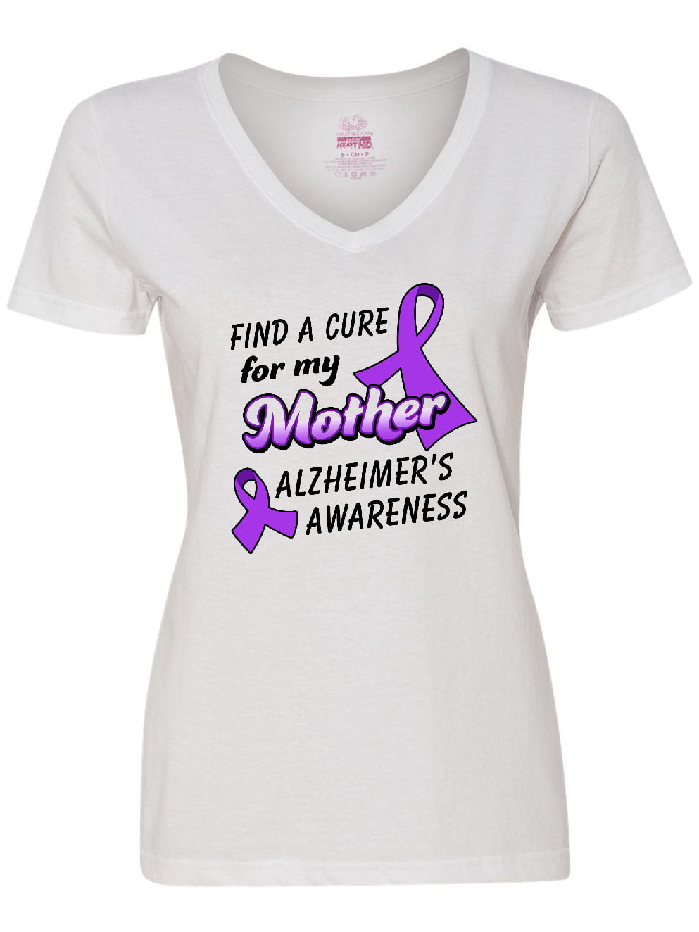 Inktastic Alzheimers Awareness Find A Cure For My Mother Womens V Neck T Shirt 