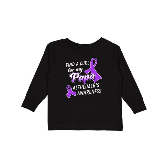 Inktastic Alzheimer's Awareness Find a Cure for my Papa Boys or Girls Long Sleeve Toddler T-Shirt
