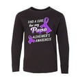 thumbnail image 1 of Inktastic Alzheimer's Awareness Find a Cure for my Papa Long Sleeve Youth T-Shirt, 1 of 5