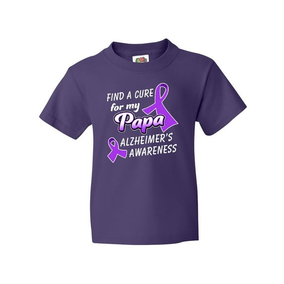 Inktastic Alzheimer's Awareness Find a Cure for my Papa Youth T-Shirt