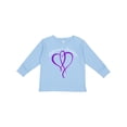 thumbnail image 1 of Inktastic Alzheimer's Awareness Purple Ribbon Heart Boys or Girls Long Sleeve Toddler T-Shirt, 1 of 5