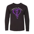 thumbnail image 1 of Inktastic Alzheimer's Awareness Purple Ribbon Heart Long Sleeve Youth T-Shirt, 1 of 5