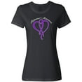 thumbnail image 1 of Inktastic Alzheimer's Awareness Purple Ribbon Heart Women's T-Shirt, 1 of 5