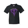 thumbnail image 1 of Inktastic Alzheimer's Awareness Purple Ribbon Heart Youth T-Shirt, 1 of 5