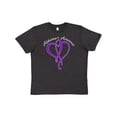 thumbnail image 1 of Inktastic Alzheimer's Awareness Purple Ribbon Heart Youth T-Shirt, 1 of 5