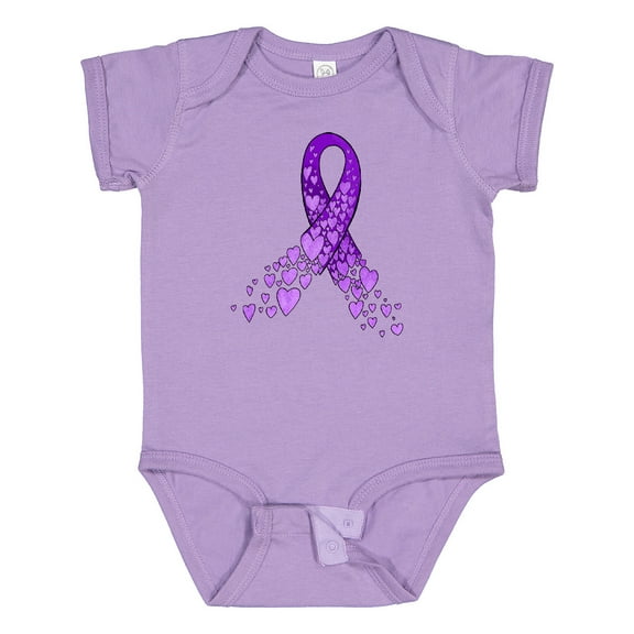Inktastic Alzheimer's Awareness Purple Ribbon Made of Heart Boys or Girls Baby Bodysuit
