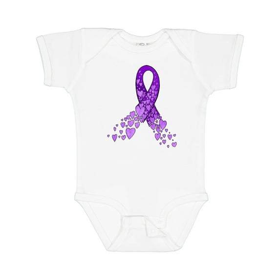 Inktastic Alzheimer's Awareness Purple Ribbon Made of Heart Boys or Girls Baby Bodysuit