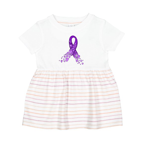 Inktastic Alzheimer's Awareness Purple Ribbon Made of Heart Girls Baby Dress