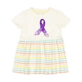 thumbnail image 1 of Inktastic Alzheimer's Awareness Purple Ribbon Made of Heart Girls Baby Dress, 1 of 5