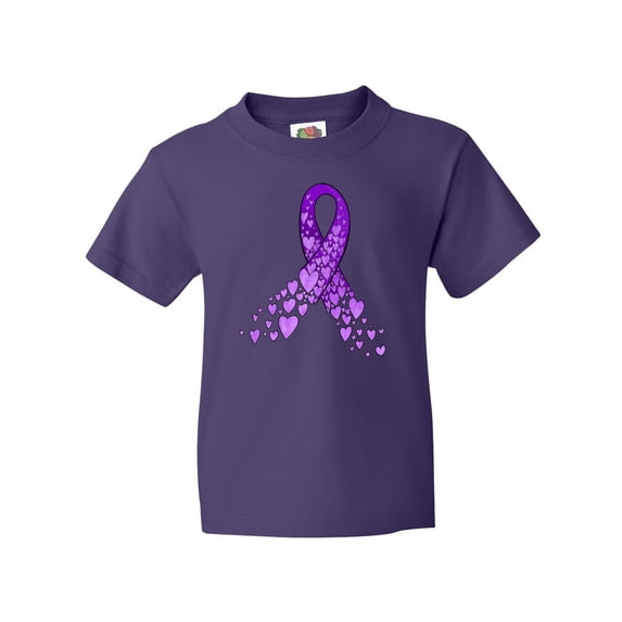 Inktastic Alzheimer's Awareness Purple Ribbon Made of Heart Youth T-Shirt