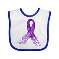 thumbnail image 1 of Inktastic Alzheimer's Awareness Purple Ribbon Made of Heart Boys or Girls Baby Bib, 1 of 4