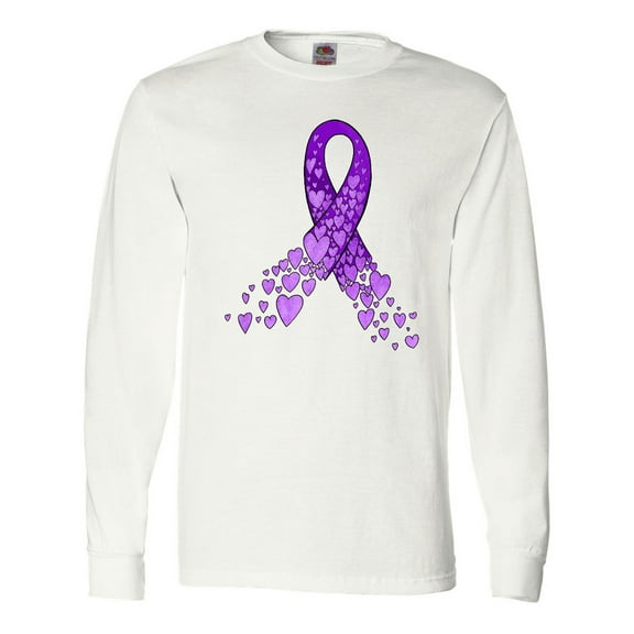 Inktastic Alzheimer's Awareness Purple Ribbon made of Heart Long Sleeve T-Shirt
