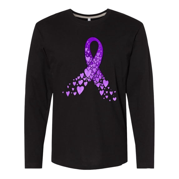 Inktastic Alzheimer's Awareness Purple Ribbon made of Heart Long Sleeve T-Shirt