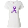 thumbnail image 1 of Inktastic Alzheimer's Awareness Purple Ribbon made of Heart Women's T-Shirt, 1 of 5