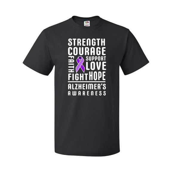 Inktastic Alzheimer's Awareness Strength Support and Courage T-Shirt