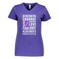 thumbnail image 1 of Inktastic Alzheimer's Awareness Strength Support and Courage Women's V-Neck T-Shirt, 1 of 5