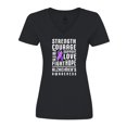 thumbnail image 1 of Inktastic Alzheimer's Awareness Strength Support and Courage Women's V-Neck T-Shirt, 1 of 5