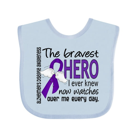 Inktastic Alzheimer's Disease Bravest Hero I Ever Knew 1 Boys or Girls Baby Bib