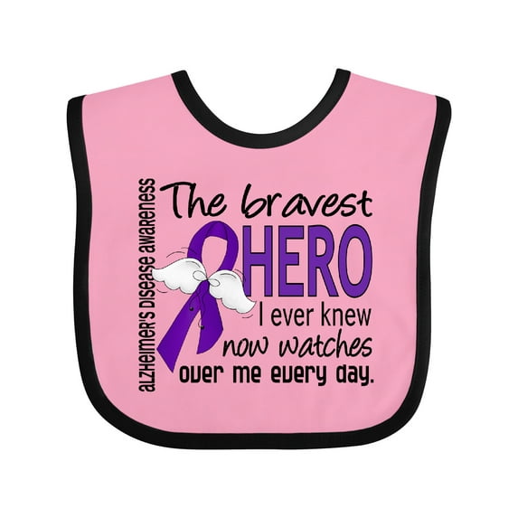 Inktastic Alzheimer's Disease Bravest Hero I Ever Knew 1 Boys or Girls Baby Bib