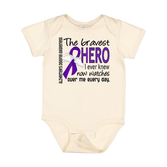 Inktastic Alzheimer's Disease Bravest Hero I Ever Knew 1 Boys or Girls Baby Bodysuit