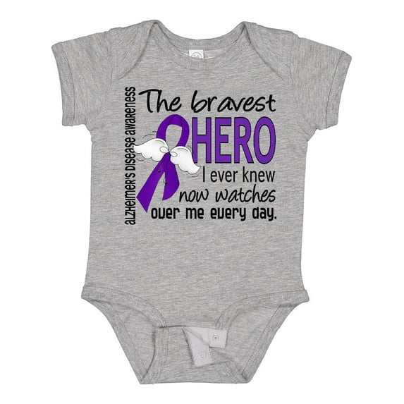 Inktastic Alzheimer's Disease Bravest Hero I Ever Knew 1 Boys or Girls Baby Bodysuit