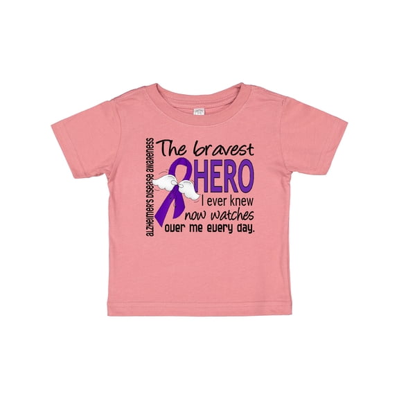 Inktastic Alzheimer's Disease Bravest Hero I Ever Knew 1 Boys or Girls Baby T-Shirt