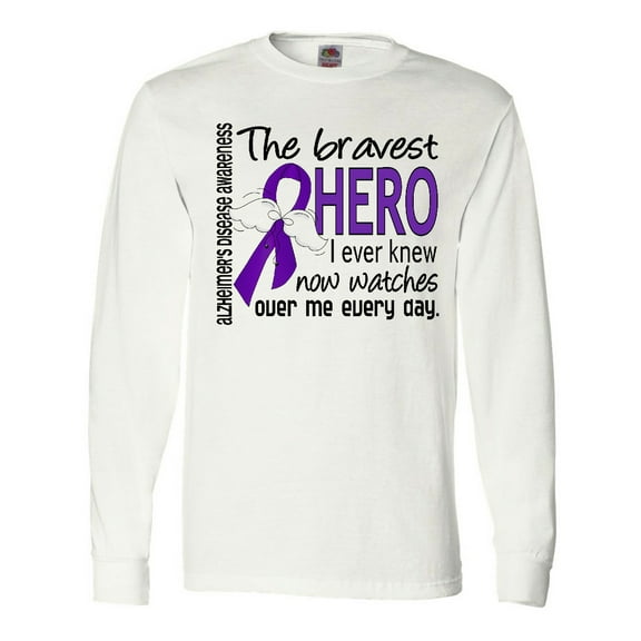 Inktastic Alzheimer's Disease Bravest Hero I Ever Knew 1 Long Sleeve T-Shirt