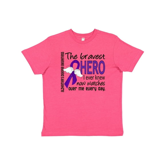 Inktastic Alzheimer's Disease Bravest Hero I Ever Knew 1 Youth T-Shirt