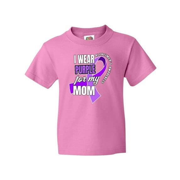 Inktastic Alzheimers Awareness I Wear Purple For My Mom Youth T-Shirt