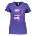thumbnail image 1 of Inktastic Alzheimers Awareness I Wear Purple for My Mom Women's V-Neck T-Shirt, 1 of 5