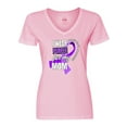 thumbnail image 1 of Inktastic Alzheimers Awareness I Wear Purple for My Mom Women's V-Neck T-Shirt, 1 of 5