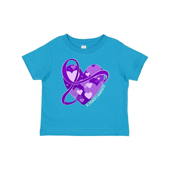 Inktastic Alzheimers Awareness Purple Ribbon Around Heart Boys or Girls Baby T-Shirt
